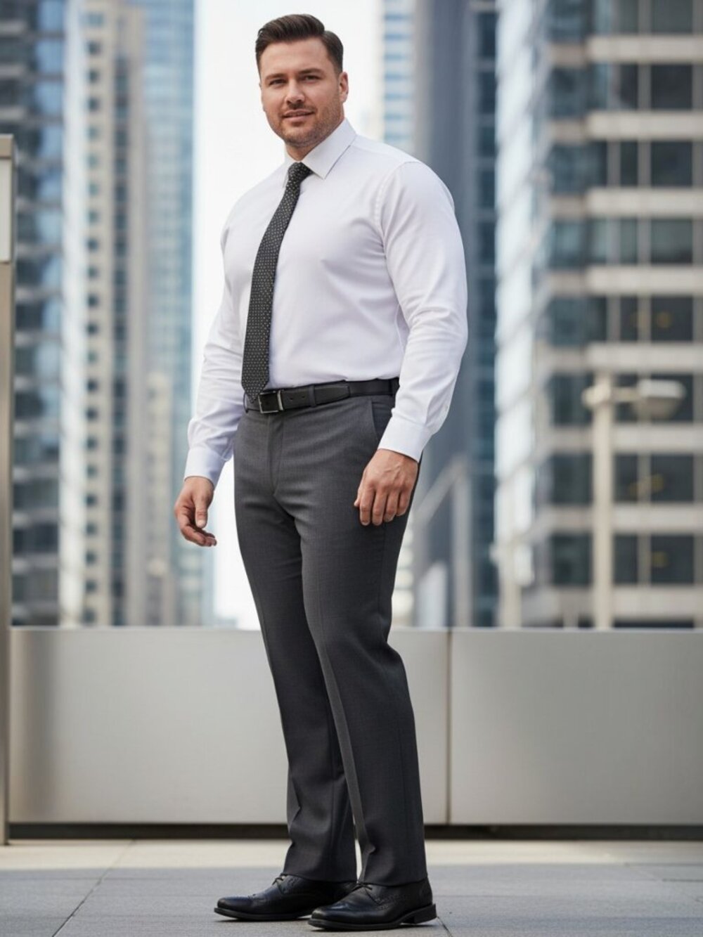 NWT Chaps Mens Dress Stretch Pants Slacks 48x34 Grey Charcoal Business Corporate